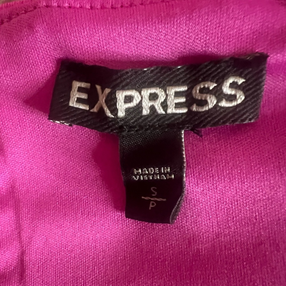π Express y2k Era Hot Pink Ribbed Crop Top β Size Small - Barbiecore Summer - Picture 7 of 11